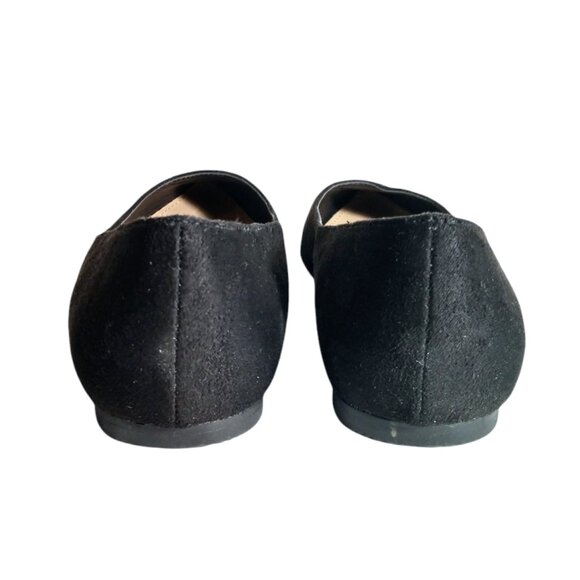 Just Fab Women's Black Flat Pointed Toe Faux Suede Shoes Size 9 - Picture 7 of 10